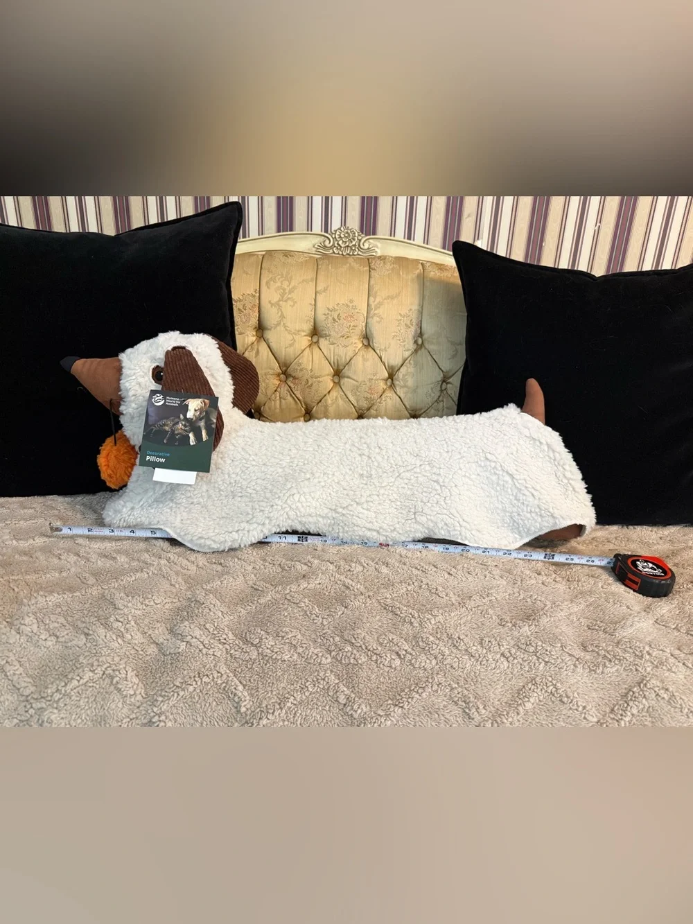 Plush Halloween Dachshund Weiner Dog Ghost Accent Pillow